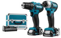Makita accu combiset - boren/(slag)schroeven - CLX224SAX1 - 12V Max - 2x2.0 Ah accu en lader - in koffer - thumbnail