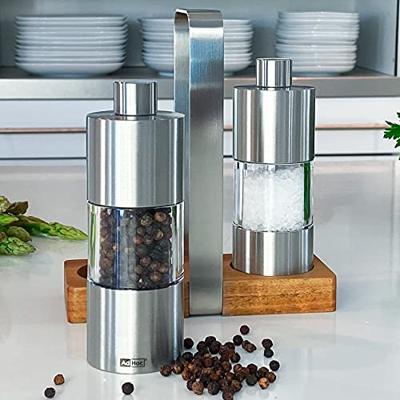 Adhoc - Menage Classic Peper- en Zoutmolen inclusief Houder - Roestvast Staal - Zilver Adhoc - Menage Classic Peper- en Zoutmolen inclusief Houder - Roestvast Staal - Zilver