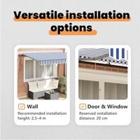 VidaXL Inklapbaar zonnescherm blauw 300 x 200 cm stof - thumbnail