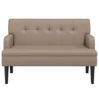 Bankje met rugleuning 112x65,5x75 cm kunstleer cappuccinokleur - thumbnail