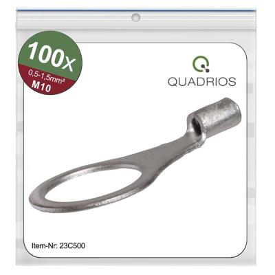 Quadrios 23C500 Ringkabelschoen Dwarsdoorsnede (max.): 1.5 mm² Schachtdiameter: 10.5 mm Ongeïsoleerd 100 stuk(s) Quadrios 23C500 Ringkabelschoen Dwarsdoorsnede (max.): 1.5 mm² Schachtdiameter: 10.5 mm Ongeïsoleerd 100 stuk(s)