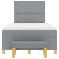 Boxspring bed met matras Lichtgrijs 120 x 190 cm Stof - thumbnail
