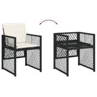 13-delige Tuinset met kussens poly rattan zwart - thumbnail