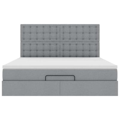Ottoman bed met matras 160x200cm stof lichtgrijs