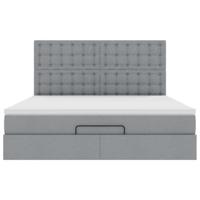 Ottoman bed met matras 160x200cm stof lichtgrijs - thumbnail