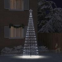 LED Kerstboom met 800 LED met grondpennen Koudwit 400 cm IJzer - thumbnail