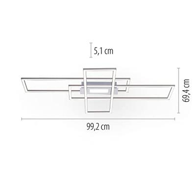 Just Light 14693-55 ASMIN LED-plafondlamp LED 45 W Staal Just Light 14693-55 ASMIN LED-plafondlamp LED 45 W Staal