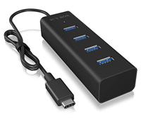 ICY BOX 60256 USB-hub 4 poorten USB-A USB 3.0 5 GBit/s Met USB-C stekker Zwart - thumbnail