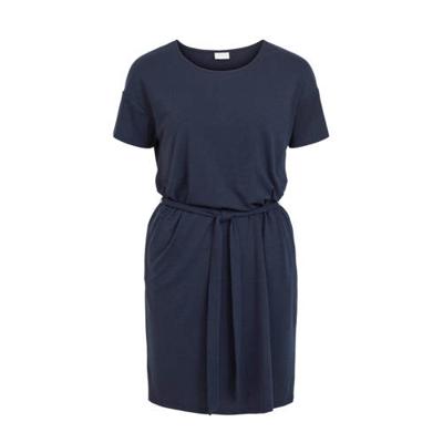 VILA jurk VIANIKA met ceintuur donkerblauw