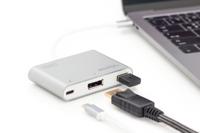Digitus DisplayPort / USB Adapter [1x USB-C 2.0 stekker - 1x DisplayPort bus, USB 2.0 bus A, USB-C bus] Aluminium, Zilver - thumbnail