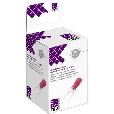 TRU COMPONENTS T2010C301 Vorkkabelschoen 0.5 mm² 1.5 mm² Schachtdiameter=4.3 mm Deels geïsoleerd Rood 25 stuk(s)
