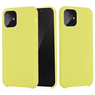 For iPhone 11 Solid Color Liquid Silicone Shockproof Case (Yellow)