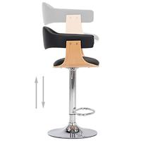 Barkrukken 2 st gebogen hout en kunstleer zwart - thumbnail