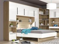 Brugkast MOKA 140x190 cm hoogglans wit/eik - thumbnail