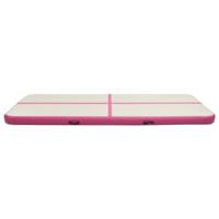 VidaXL Gymnastiekmat met pomp opblaasbaar 400x100x20 cm pvc roze - thumbnail