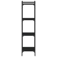 Boekenkast 4-laags 40x30x120 cm bewerkt hout zwart - thumbnail
