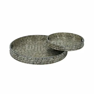PTMD Dienblad Jemma Capiz Champagne Set 2st PTMD Dienblad Jemma Capiz Champagne Set 2st