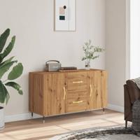 Dressoir 100x36x60 cm bewerkt hout artisanaal eikenkleurig - thumbnail