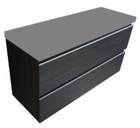 Onderkast 100X36 cm Zonder Wastafel Houtnerf Grijs Aqua Splash - thumbnail