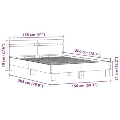 Bedframe artisanaal eikenkleurig 150 x 200 cm Bewerkt hout