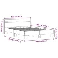 Bedframe met hoofdeinde Zwart eiken 150 x 200 cm Bewerkt hout - thumbnail