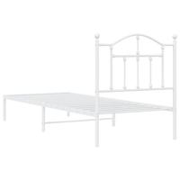 Bedframe met hoofdbord metaal wit 90x190 cm - thumbnail