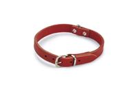 Lederen honden halsband rood - 52 cm x 20 mm - thumbnail