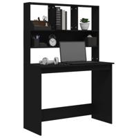 Bureau met schappen 102x45x148 cm bewerkt hout zwart - thumbnail