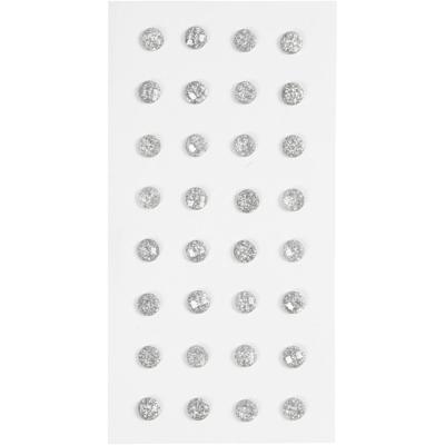 Creativ Company Strasstenen, d 8 mm, zilver, 32 stuk/ 1 doos
