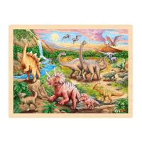 Goki houten legpuzzel dinosaurus, 96st. - thumbnail