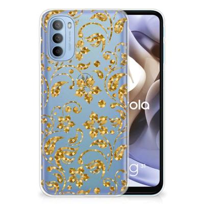 Motorola Moto G31 | G41 | TPU Case | Gouden Bloemen