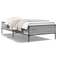 Bedframe bewerkt hout en metaal grijs sonoma eiken 75x190 cm - thumbnail