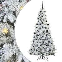 VidaXL Kunstmatige inklapbare kerstboom wit 210 cm pe en pvc - thumbnail