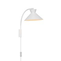 Wandlamp wit met stekker en schakelaar Dial verstelbaar - thumbnail