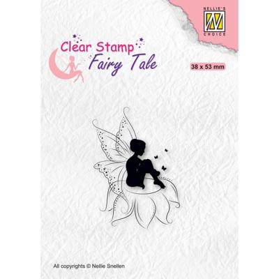 Nellie's Choice • fairy tale clear stempels elf sitting on flower