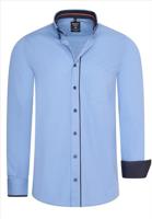 RustyNeal - Herenoverhemd - Blauw - Harde Kraag - Katoen - thumbnail