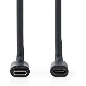 USB-Kabel | USB 3.2 Gen 1 | USB-C Male | USB-C Female | 60 W | 4K@60Hz | 5 Gbps | Vernikkeld | 1.00 m | Rond | PVC | Zwart
