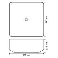 Wastafel vierkant 38x38x13,5 cm keramiek zwart - thumbnail