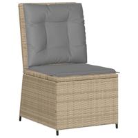 5-delige Loungeset met kussens poly rattan beige - thumbnail