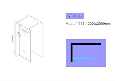 Eco inloopdouche 1200 x 2000 x 8 mm nano helder glas/chroom - thumbnail