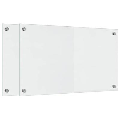 VidaXL Keuken achterwand 2 pcs doorzichtig 70 x 40 cm gehard glas