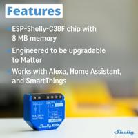 Shelly Shelly 1 Gen 3 Schakelactor Bluetooth, WiFi - thumbnail