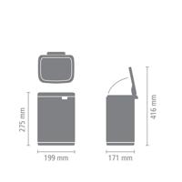 Brabantia Bo afvalemmer 4 liter met kunststof binnenemmer matt steel fingerprint proof - thumbnail