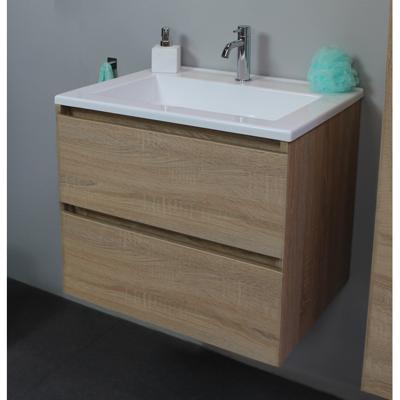 On-Line Onderkast - 60 cm - Voorgemonteerd - Acryl Wastafel - 1 Kraangat - Eiken