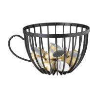 Opbergpot koffiecups - zwart - metaal - thumbnail
