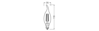 OSRAM HOMELIGHTING 4099854443817 LED-lamp Energielabel D (A - G) E14 3.4 W Warmwit (Ø x h) 35.00 mm x 35.00 mm 1 stuk(s)