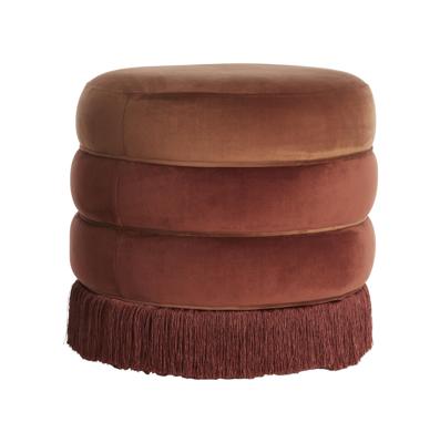 Light & Living Poef 'Tacitu' Velvet, kleur Bordeaux