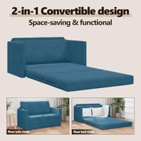 Slaapbank 110cm Blauw Fluweel - thumbnail