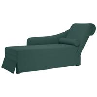 Chaise longue met bolster&rechterarmleuning fluweel donkergroen - thumbnail