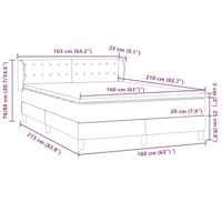 Boxspring met matras fluweel lichtgrijs 160x210 cm - thumbnail